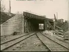Tomteboda. Statens Järnvägar, SJ. Värtaviadukten under byggnad.