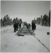 Rälsläggning längs sträckan Sorsele - Jokkmokk.