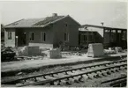 Byggnationen av det nya stationshuset i Anderslöv, maj 1949.