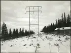 Isolatorerna färdigupphängda på linjen Porjus-Kuosakåbbo.