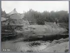 Från Västra stranden av Öreälven med schaktningsarbeten för pelare 1,2 o 3.