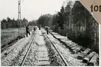 Betongslipers, på sträckan mellan Nässjö-Sävsjö 1953.