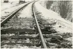 Banarbete efter urspårning av tåg 93, Nordpilen, på sträckan mellan Simeå och Undersvik 1956-03-27.
