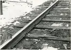 Del av bangården efter olyckan 1956-03-29 då tåg 93, 'Nordpilen, spårade ur vid Granbo station.