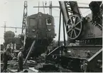 Statens Järnvägar, SJ D 539 lyfts efter olyckan i Pålsboda 1951.