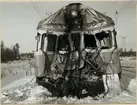 Rälsbuss Statens Järnvägar, SJ YCo6 834 efter olyckan på Koskivaara station 1955.