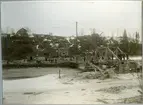 Slind. Statens Järnvägar, SJ. Brobygget över Skellefte älv i mars 1910.