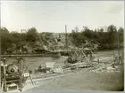 Slind. Statens Järnvägar, SJ. Brobygget över Skellefte älv i juli 1910.