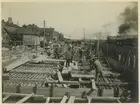 Tunnelbyggnaden, gjutning av bjälklag under spåren.
