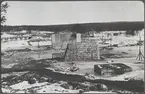 Bro över Ume-älv. Västra älvfåran mars 1923.