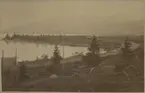SJs banbyggnad av Linjen Torpshammar- Riksgränsen (Storlien) vid orten Åre (Kyrkviken), någon gång mellan år 1874-1884.