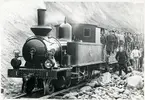 Västergötland - Göteborgs Järnväg, VGJ lok 1. På linjen mellan Göteborg och Skara vid byggandet av Västergötland - Göteborgs Järnväg.