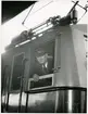 Lokförare på invigningståget för elektrifieringen av linjen mellan Gävle-Falun 1943-10-01.
