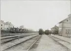 Statens Järnvägar, SJ Ga lok står uppställda på bangården vid Långsele station under fältmanövern år 1903.