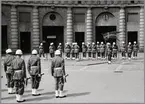 Statens Järnvägar SJ driftvärn, Karlshamns division, på den yttre borggården vid Stockholms slott.