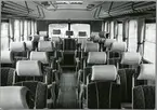 Statens Järnvägar, SJ Turistbuss. Interiör med passagerarplatser.