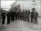 Statens järnvägar, SJ. Personal vid Mjölby stationshus.