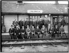 Elektrotekniska utskottet i Verein Deutscher Eisenbahnverwaltungen resa i Norrbotten år 1923, här porträtterade vid Polcirkeln.