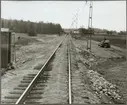 Arbete vid spåret i närheten av Hallbosjön, sträckan mellan Stigtomta och Vrena.