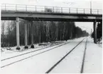 Linjen mellan Stugsund och Söderhamn. Vänstra spåret Statens Järnvägar, SJ.
Högra spåret Ostkustbanan, OKB.