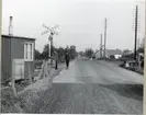 Järnvägsövergång med vaktkur vid Klemedstorp på linjen mellan Skarhult och Hurva.