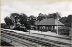 Sävsjö station 1933. Stationen ej elektrifierat före 1933. Den 23/7 1933 var elektrifieringen klar på linjen Alvesta-Nässjö. Loket är från NVHJ.