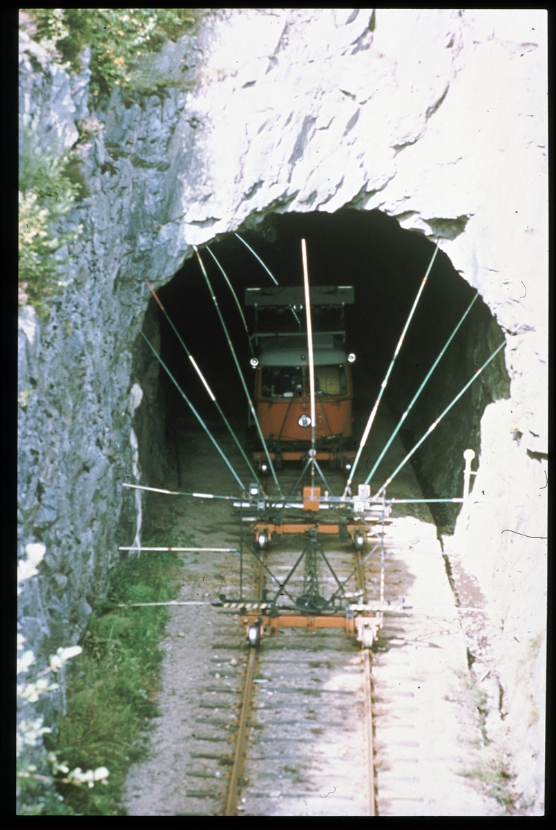 Mätvagn"FOMUL" för inmätning av det fria rummet i tunnel.