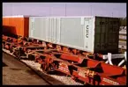 Franska containervagnar. SNCF, France Societe Nationale des Chemins de fer Francais.