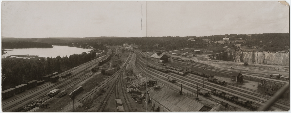 Vy över Grängesbergs malmbangård.