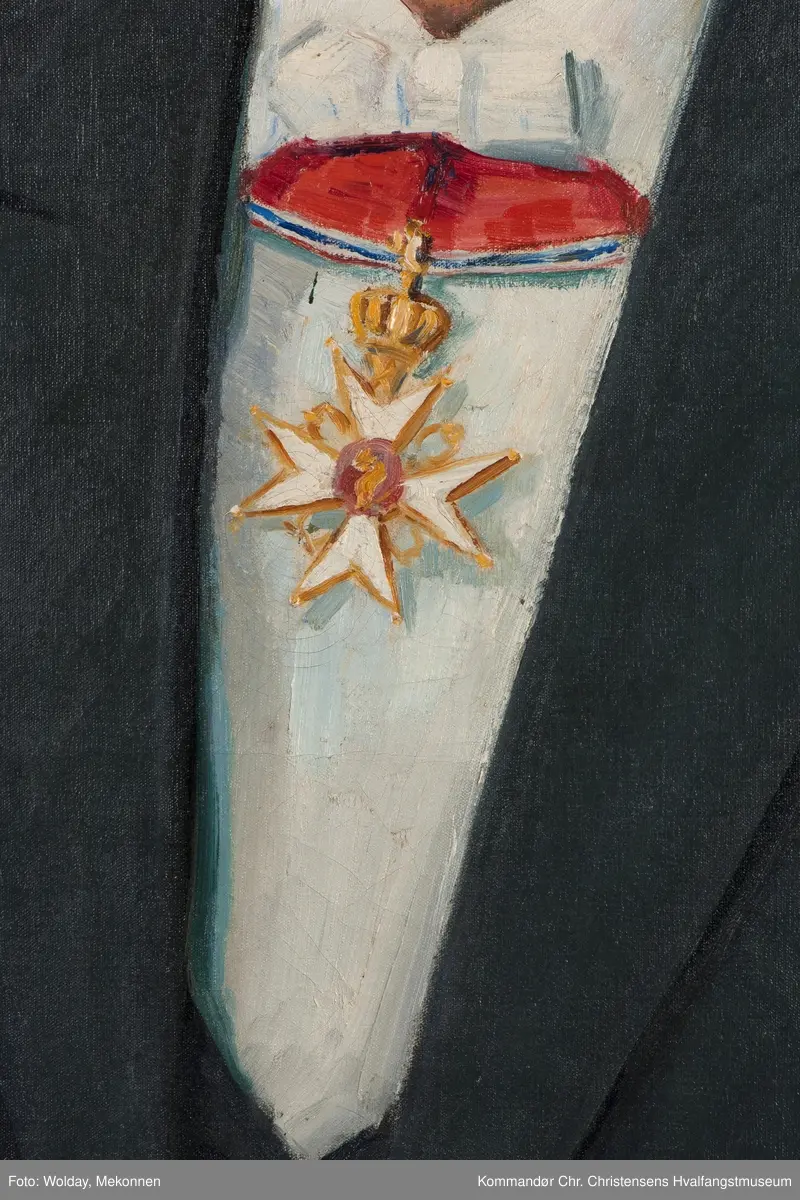 Kommandør Chr. Christensen (1845-1923) i livkjole med St. Olavs orden