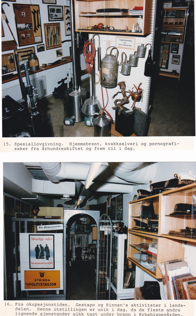 Album med foto fra utstillingen i kjelleren på politistasjonen i Trondheim fra 1975-1992, med forord av Knut Sivertsen