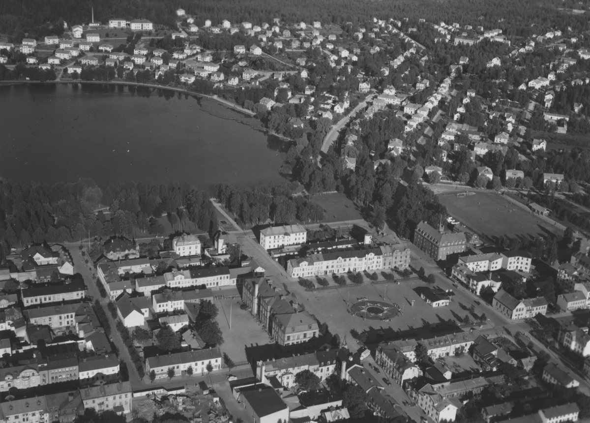 Flygfoto över Nässjö i Jönköpings län. Nr M 1006.