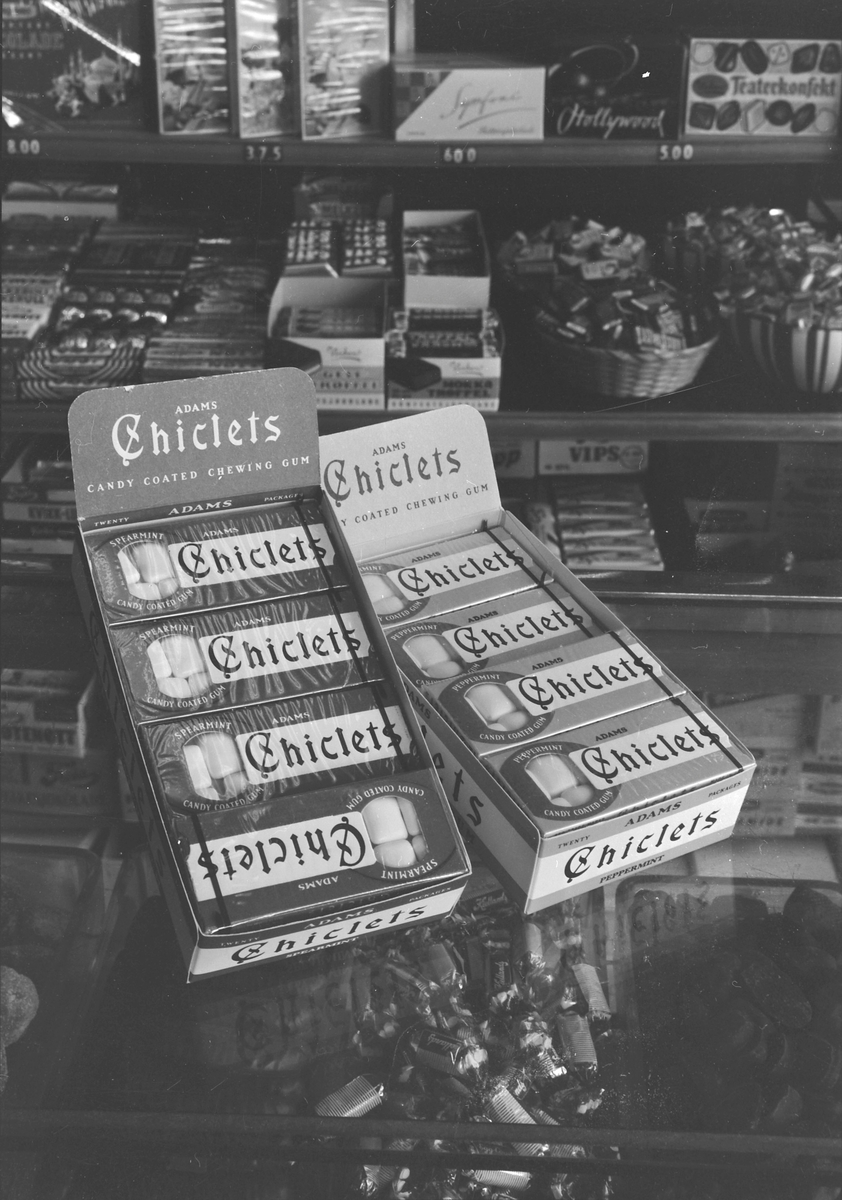Butikkreol med produkter fra Nidar Chokoladefabrik A/S