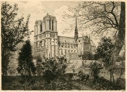 Prospekttegning av Notre Dame.