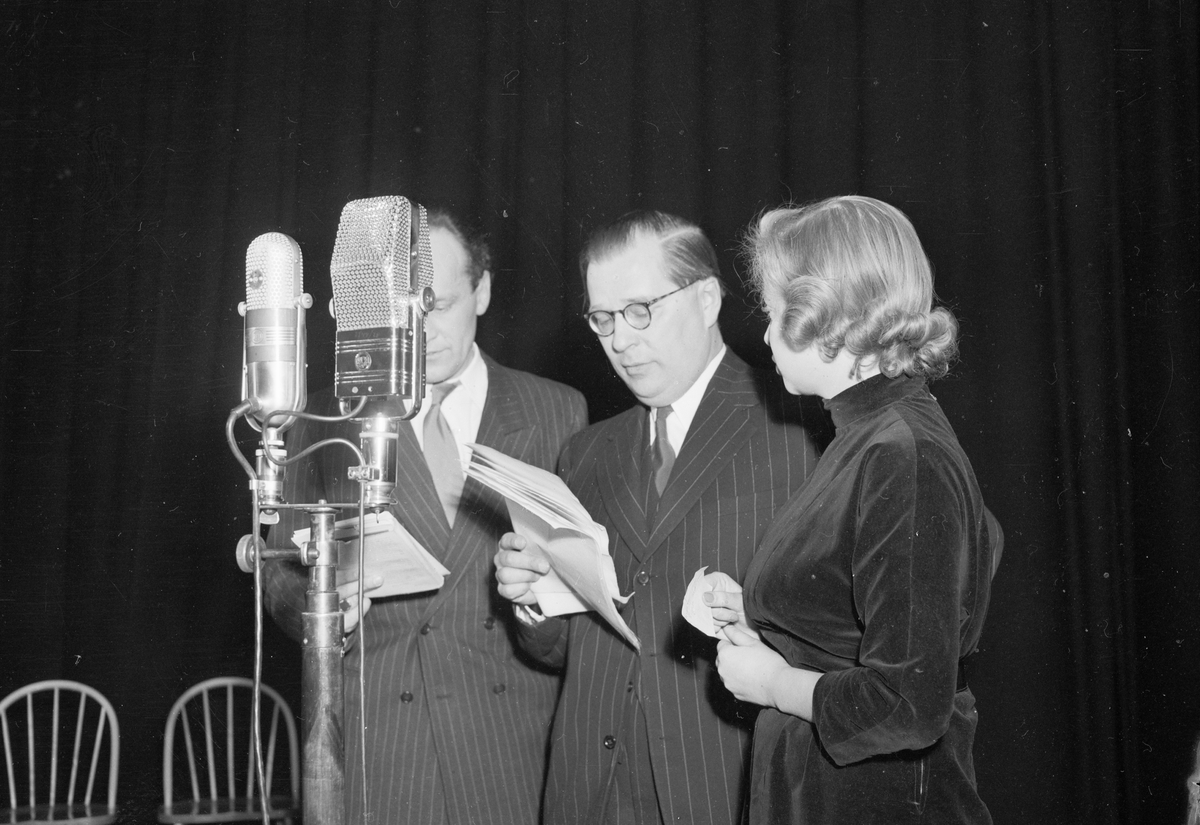 Uppsala Stadsteater, frågesport med Gösta Knutsson, Uppsala, mars 1952