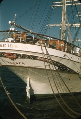 Akterspeilet på skoleskipet STATSRAAD LEHMKUHL.