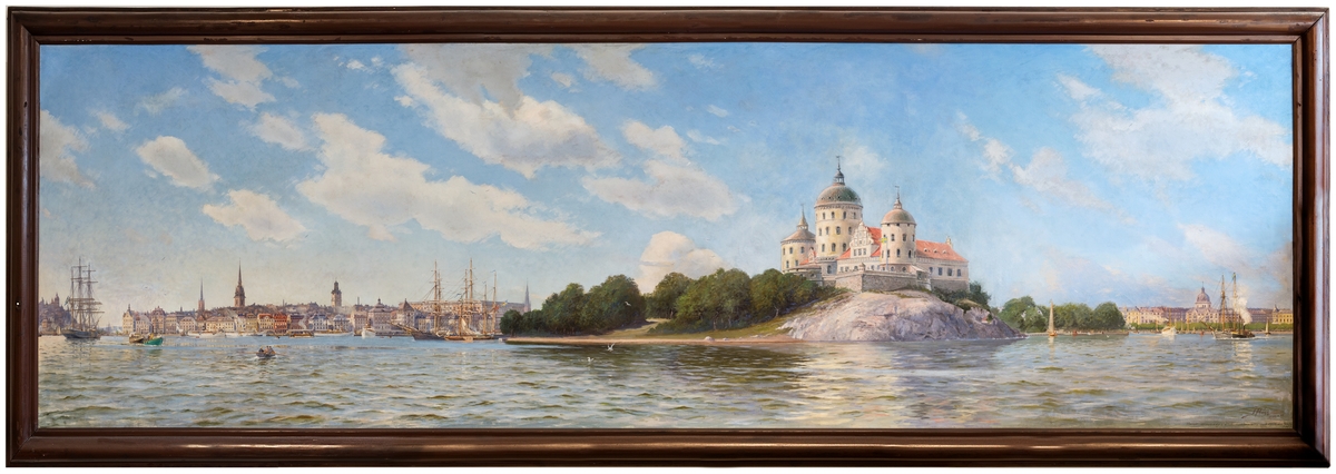 Amiral Jacob Häggs förslag till Marinmuseum på Kastellholmen åren 1908 - 10 med vissa förändringar år 1924. "Förslag till Krigsmuseum å Kastellholmen" i Stockholm.