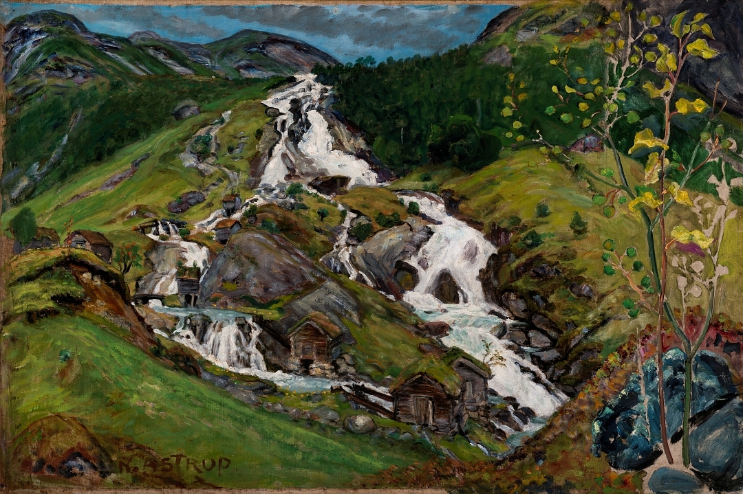 Foss og kvernhus [Maleri]