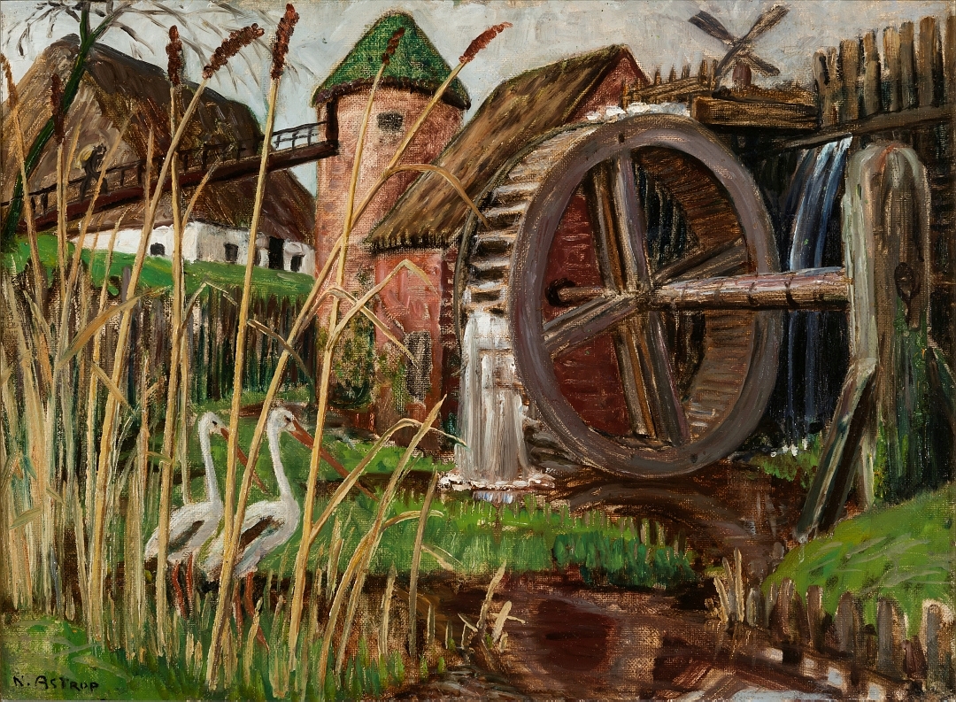 Dansk bondegård [Maleri]