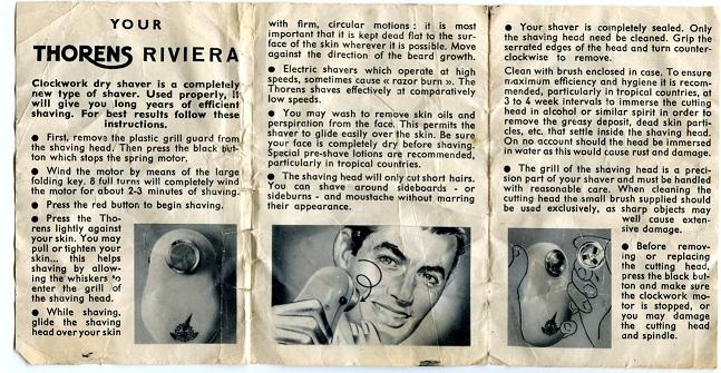 Barbermaskin, Thorens Riviera. Avrundet og ergonomisk utformet. Opptrekker på baksiden. Medfølger lite børste i etuiet.