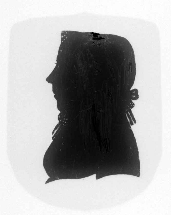 Retrofotografi: Silhuett av Agnethe Iversdatter Fougner, født Fliflet