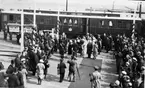 Gustaf V. Besök i Jönköping. Ankomst till Jönköpings Central.