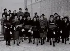 Dagens Nyheters skrivmaskinstävling 1944 i Eriksdalshallen. Deltagare från Undervisningsanstalten.