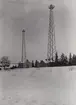 Hudiksvall. Rundradiostationen, byggd 1935. Mast höjd 30 m. Relästation. Exteriör.