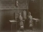 Drammen, Norge, 1898. LME. Trunkväxel. Telefonstation. Interiör.