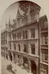 Malmskillnadsgatan 30, Stockholm. Allmänna Telefonbolagets nya huvudstation, invigningsåret 1887 (12 juli). Arkitekter professor M Isaeus och byggmästare W Klemming. Tornet från Motala Mek. Verkstad. Exteriör.