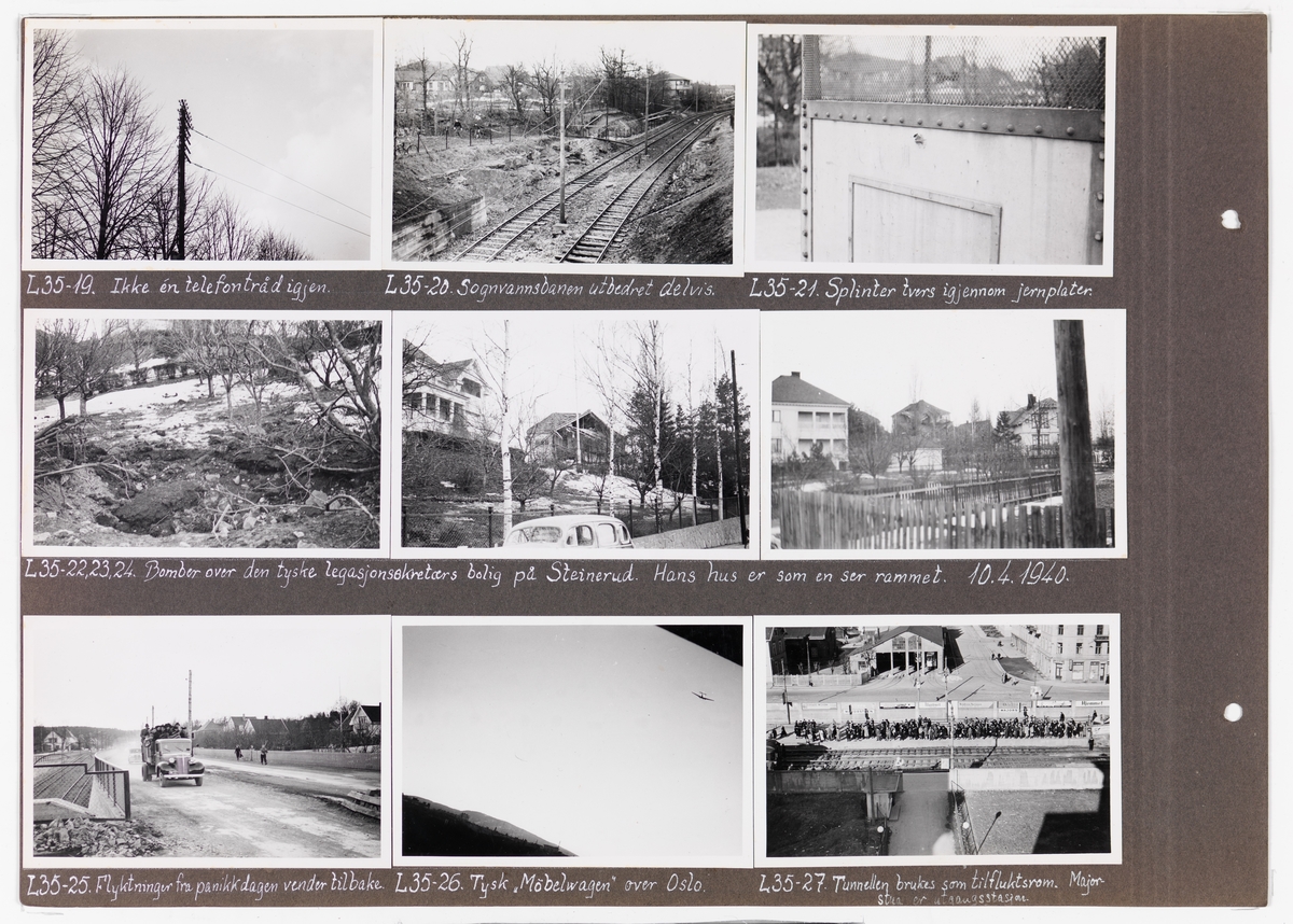 Adolf Bechs fotoalbum fra 1939-1940. Bech var kontorsjef ved transportkontoret i generaldirektoratet for Norges Statsbaner. 

Enkeltbilder fra albumet er publisert på reg.nr. UHB-105-0002 - UHB-105-0141.