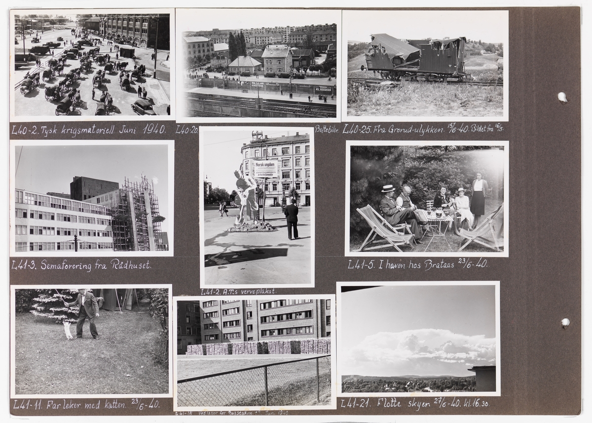 Adolf Bechs fotoalbum fra 1939-1940. Bech var kontorsjef ved transportkontoret i generaldirektoratet for Norges Statsbaner. 

Enkeltbilder fra albumet er publisert på reg.nr. UHB-105-0002 - UHB-105-0141.