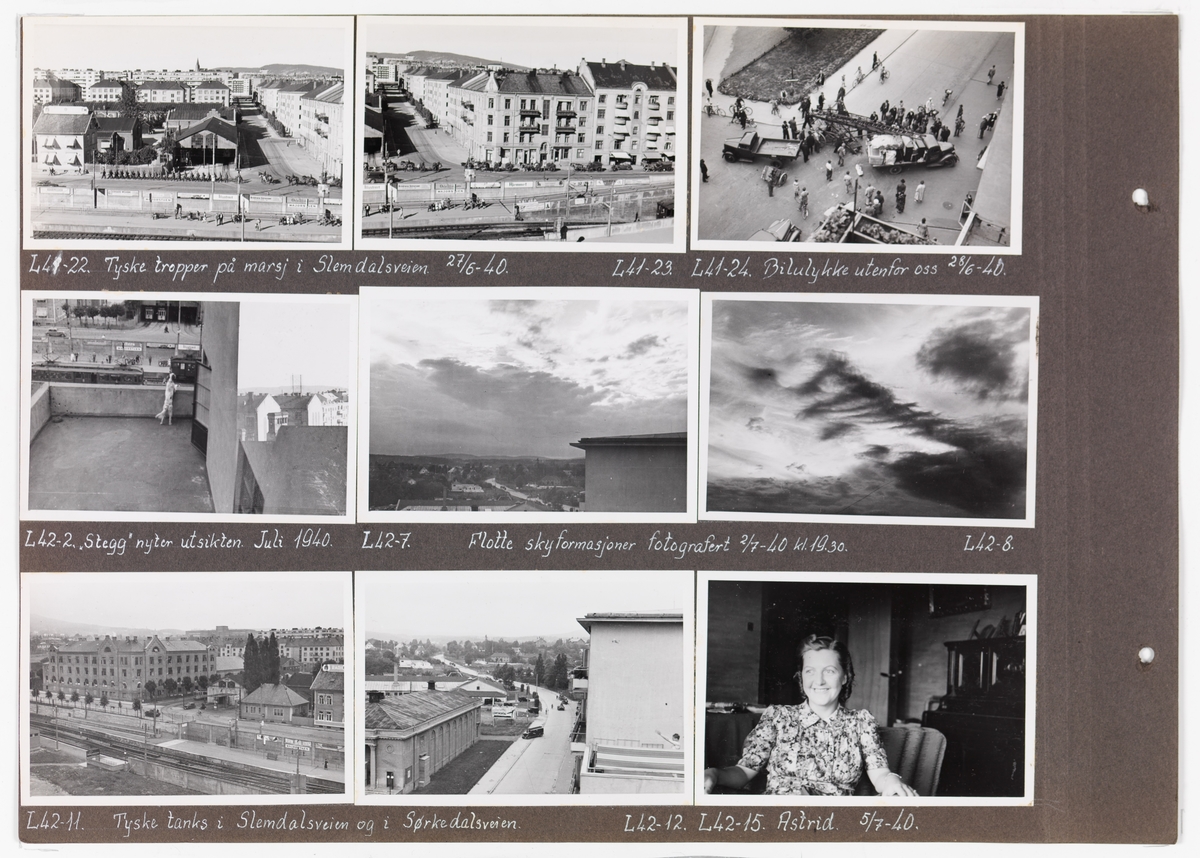 Adolf Bechs fotoalbum fra 1939-1940. Bech var kontorsjef ved transportkontoret i generaldirektoratet for Norges Statsbaner. 

Enkeltbilder fra albumet er publisert på reg.nr. UHB-105-0002 - UHB-105-0141.