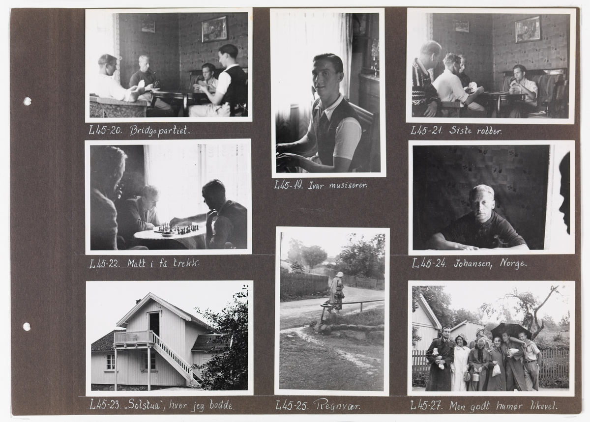 Adolf Bechs fotoalbum fra 1939-1940. Bech var kontorsjef ved transportkontoret i generaldirektoratet for Norges Statsbaner. 

Enkeltbilder fra albumet er publisert på reg.nr. UHB-105-0002 - UHB-105-0141.